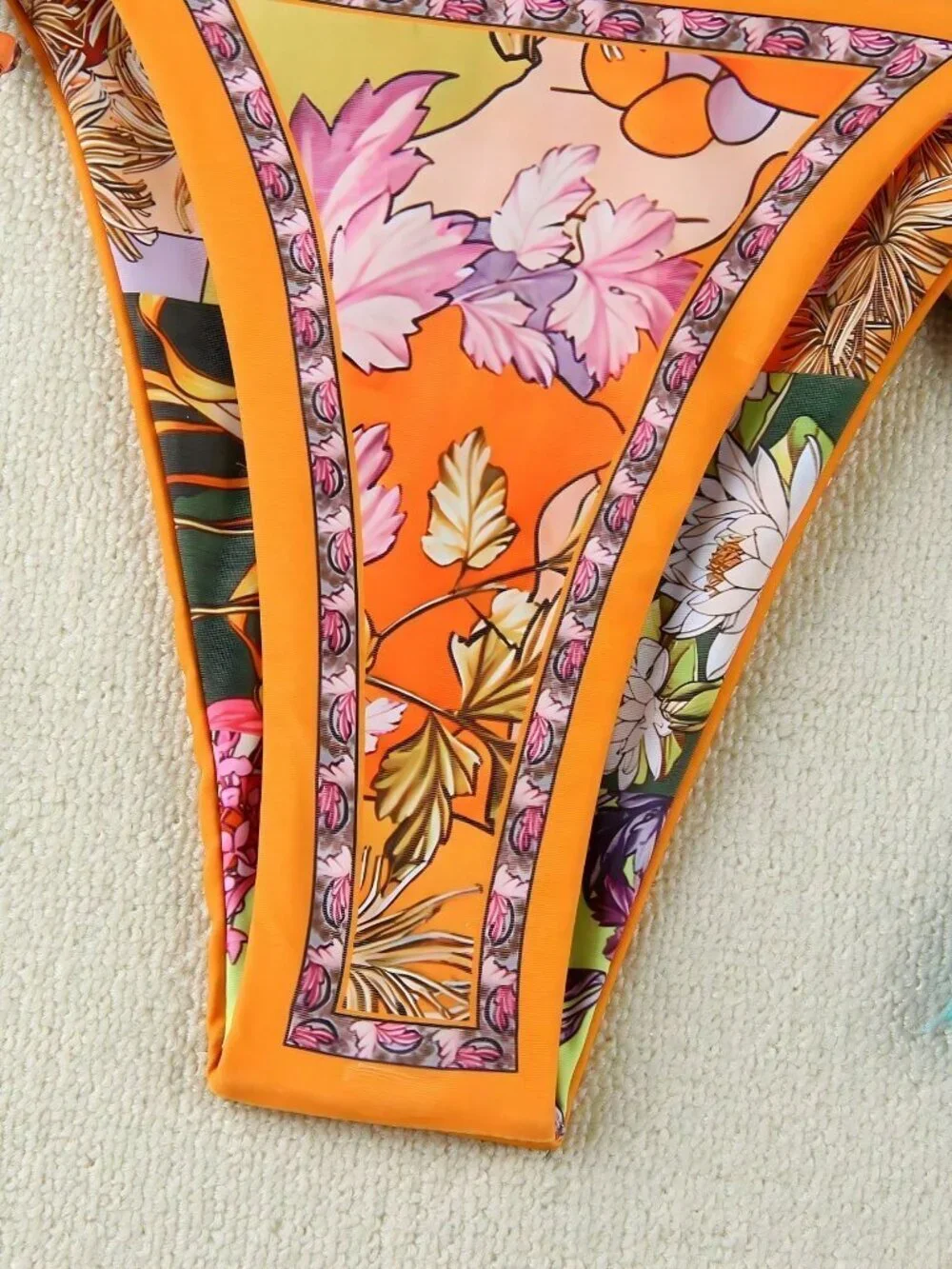 Multicolor Casual Women's Floral Print Tie-Front Elegant Sexy bikini
